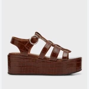 Aquatalia Daphne Croc Fisherman Sandals